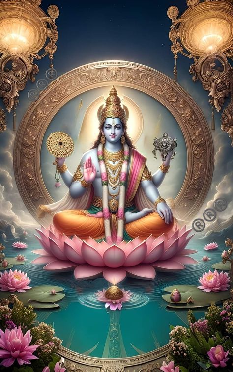 Lord Narayana Images, Lord Vishnu Images Hd, Lord Vishnu Images, Narayan Images, Vishnu Images, Vishnu Dev, Buddhist Art Drawing, Saraswati Goddess, Durga Images