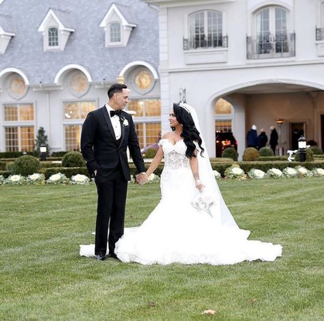 Jersey Shore Wedding:  Angelina Pivarnick married Chris Larangeira on November 20, 2019. Angelina Jersey Shore, Angelina Pivarnick, Park Chateau, Jersey Shore Wedding, Wedding Gown Inspiration, Chateau Wedding, Celebrity Wedding, Classic Brides, New Jersey Wedding