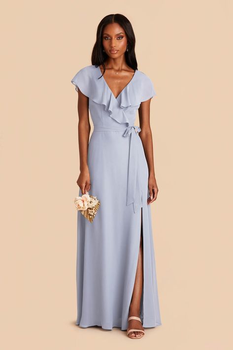 Shop Bridesmaid Dresses Starting at $99 | Birdy Grey Ice Blue Bridesmaid Dress, Bridal Shower Treats, Bridesmaid Dress Chiffon, Wedding Roles, Float Like A Butterfly, Dusty Blue Bridesmaid Dresses, Ice Dresses, Like A Butterfly, Birdy Grey