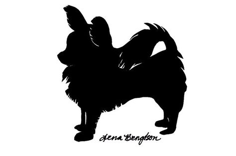 chihuahua outline tattoo | Long coat chihuahua, Chihuahuas and Silhouette art on Pinterest Chihuahua Silhouette, Long Coat Chihuahua, Chihuahua Drawing, Chihuahua Tattoo, Papillon Puppy, Dog Grooming Shop, Dog Outline, Chihuahua Funny, Papillon Dog