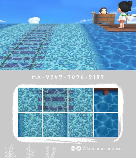 Animal Crossing Water Design Code, Water Code Animal Crossing, Water Acnh Design, Acnh Ocean Code, Water Acnh Code, Water Path Animal Crossing, Acnh Ocean Design, Water Design Acnh, Acnh Water Path Code