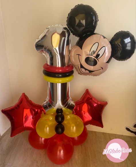 Mickey Mouse Balloon Bouquet, Mickey Mouse Clubhouse Birthday Party Decorations, Mickey Mouse Balloon, Mickey Mouse Theme Party, Mickey Mouse Birthday Decorations, Mickey 1st Birthdays, Mickey Mouse Themed Birthday Party, Fiesta Mickey Mouse, Mickey Mouse Decorations