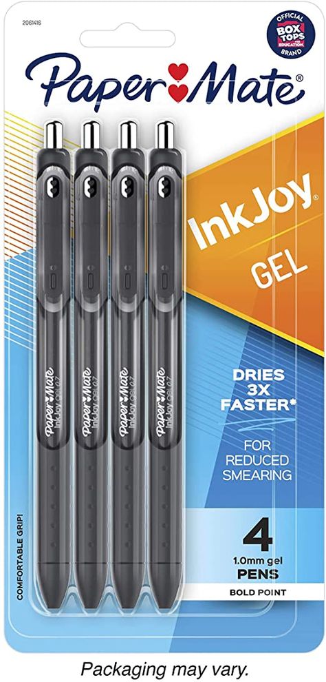 Amazon.com: Paper Mate Ink Joy Retractable Gel Pen, Bold Point (1.0mm), Black (2061416) : Office Products Papermate Inkjoy Gel Pens, Paper Mate Pens, Business Pens, Fine Point Pens, Gel Pens Set, Paper Mate, Gel Medium, Black Pen, Gel Ink Pens