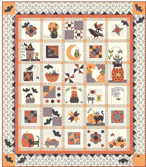 Quilt Halloween, Autumn Quilts, Halloween Blocks, Halloween Quilt Patterns, Halloween Applique, Fall Quilt, Halloween Quilt, Halloween Sewing, Applique Quilt Patterns