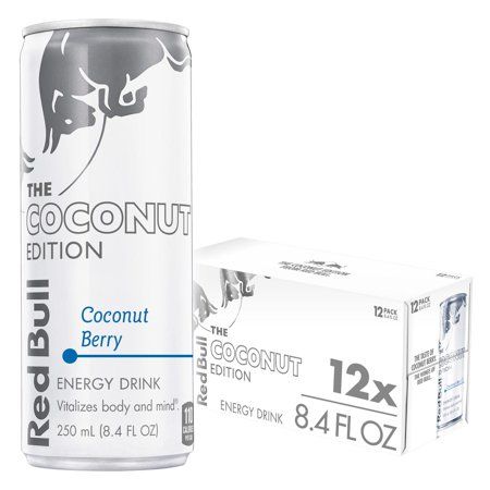 Coconut Red Bull, Red Bull Energy Drink, Red Bull Drinks, Pantry Food, Caffeine Content, Glass Sink, Aluminum Cans, Cacao Beans, Marketing Concept