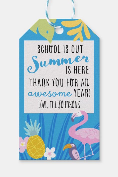 These teacher appreciation tags are now available in my Zazzle shop! Personalize the note on the front and there's a note on the back you can delete or personalize, too. Buy a pack for all the kids in your family and always be ready for teacher gifting season. Link in bio. #flamingo #teacherappreciation #graduation #teachergift #gifttag #pineapple #tropical #corjl #digitaldownload #template #printable #DIY #personalizedtags #school #summertime #zazzlemade Flamingo Teacher Appreciation, Teacher Appreciation Letter, Teacher Appreciation Tags, Appreciation Letter, Teacher Apron, Teacher Summer, Teacher Gift Tags, Teachers Gifts, Teacher Personalized