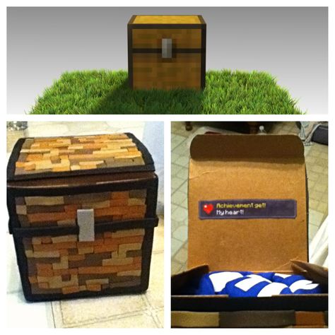 valentine's day minecraft chest gift box. Minecraft Valentine Box Ideas, Minecraft Valentine, Minecraft Chest, Boxes Craft, Minecraft Valentines, Valentine Box Ideas, Valentine Boxes For School, Chest Ideas, Valentine Boxes