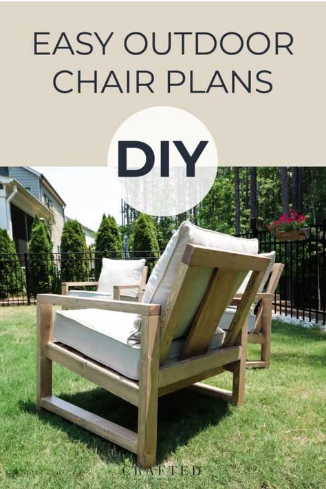 DIY Outdoor Chair (with a slanted back) Backyard Builds, Diy Outdoor Chair, Outdoor Chairs Diy, Comfortable Patio Furniture, Wood Things, Porch Chairs, Furniture Building, Diy Outdoor Furniture Plans, Front Deck