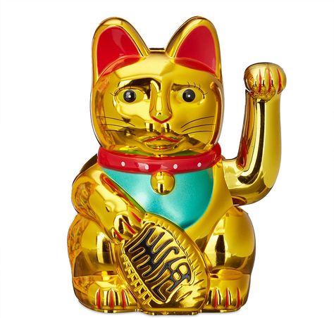 Relaxdays Maneki Neko Waving Cat Good Luck Bringer, Gold, 8 x 10 x 16 cm : Amazon.co.uk: Home & Kitchen Maneki-neko, Neko Cat, Sleepy Cat, Maneki Neko, Lucky Cat, All About Cats, Cat Face, Cat Pin, Beautiful Cats