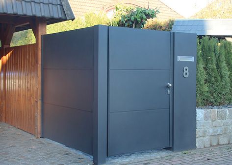 Zaun Galerie: Zäune, Tore, Zaun Hamburg Tor Design, Carport Ideas, Fencing And Gates, Gate Fence, Fencing & Gates, Amelie, Tall Cabinet Storage, Locker Storage, Gate