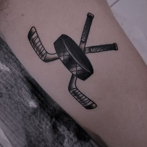 Stick Tattoo Ideas, Hockey Stick Tattoo, Skating Tattoo, Hockey Tattoos, Softball Tattoos, Ice Tattoo, Hockey Drawing, Hockey Tattoo, Skate Tattoo