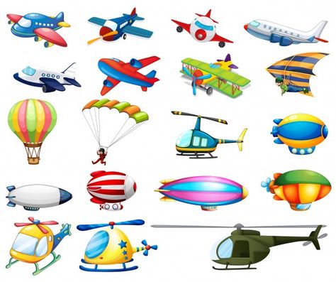 Different modes of air transportation Free Vector Air Transportation Preschool, Farm Animals Preschool, Cartoon Sea Animals, Transportation Preschool, Transportation Theme, Watercolor Sky, Free Printable Stickers, Isometric Illustration, English Lessons For Kids