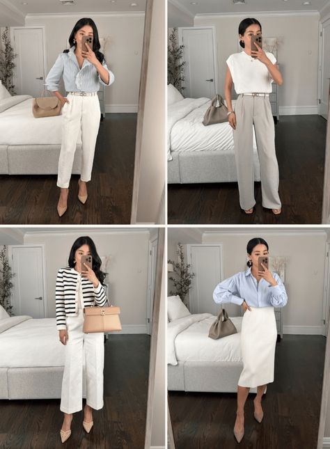 work - Extra Petite White Pants Work Outfit, Petite Outfits Casual, Frühling Outfit, Summer Work Outfit, Summer Business Casual, Summer Business Casual Outfits, Petite Casual, Work Outfit Ideas, Summer Neutrals