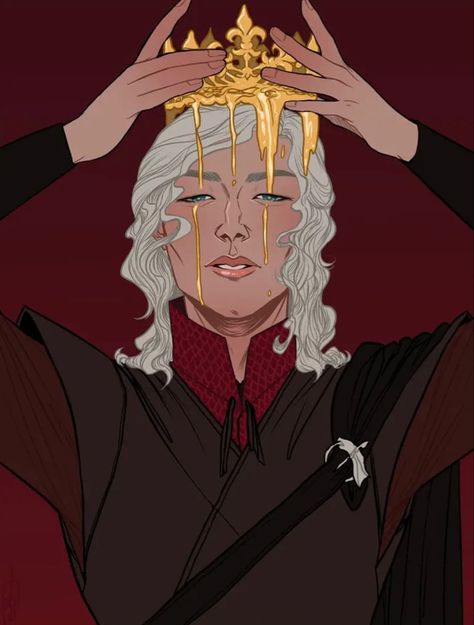 Viserys Crown, Viserys Targaryen, Daenerys Stormborn, Crown Drawing, Game Of Thrones Artwork, Targaryen Art, Asoiaf Art, Gra O Tron, Golden Crown