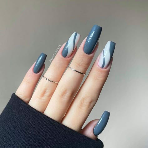 Carcase Iphone, Casual Nails, Her Nails, Classy Acrylic Nails, Blue Nail, Acrylic Nails Coffin Short, Classy Nails, Chic Nails, Short Acrylic Nails