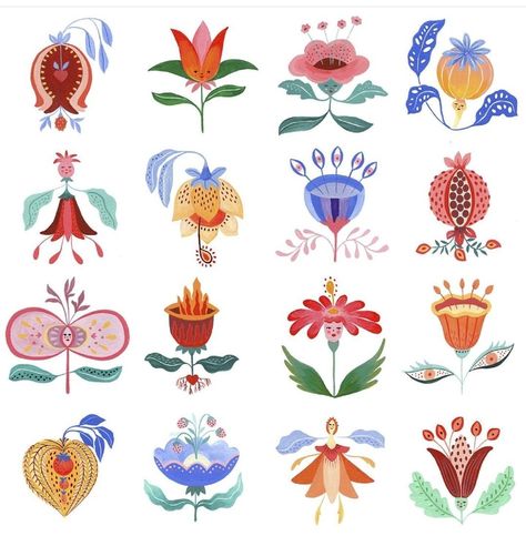 Modern Folk Art, Folk Art Flowers, Pottery Painting Designs, Upcycled Art, Scandinavian Folk Art, Arte Inspo, Scandinavian Art, Folk Art Painting, Creative Drawing