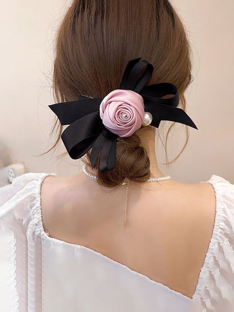 Designer Hair Accessories, Diy Hair Accessories Ribbon, Hair Tie Accessories, Beauty Hair Color, Beachy Hair, Photos Booth, Black Hair With Highlights, French Clip, Ribbon Hairstyle