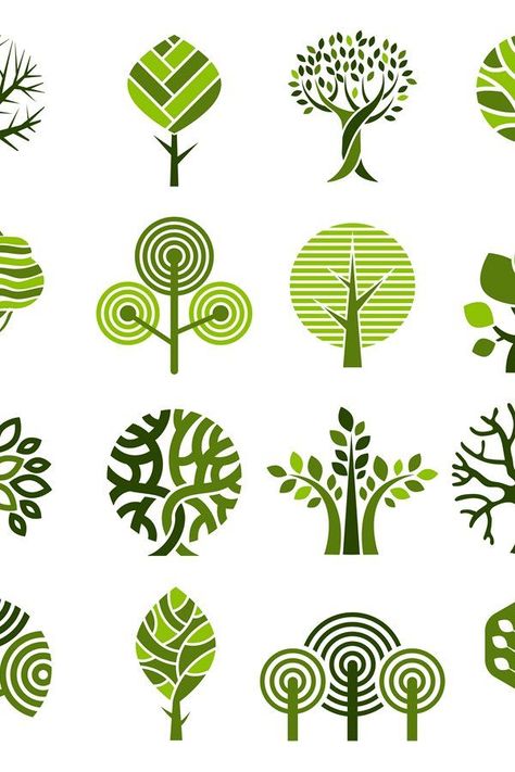 Plants Graphic Design, Tree Graphic Illustration, Eco Graphic Design, Plant Graphic Design, Tree Logo Ideas, Landscape Logo Design, Sustainability Logo, Nature Graphic Design, Growth Logo