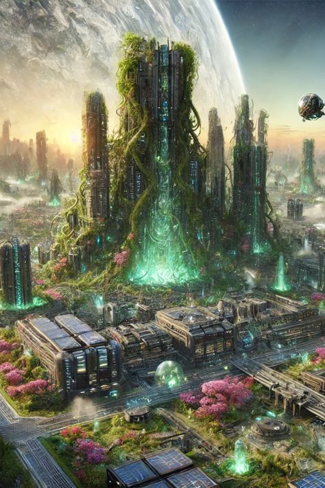 Save this epic biopunk cityscape! A futuristic world where organic structures blend with advanced bioengineering. Towering green skyscrapers and high-tech architecture create a stunning vision of a biopunk future. Perfect for fans of futuristic aesthetics and bioengineering concepts. Like and save for more creative biopunk inspiration! Free Downloads Online: Slaacr.com Biopunk Concept Art, Bioengineering Aesthetic, Biopunk City, Biopunk Art, Biopunk Aesthetic, Futuristic Forest, Bio Punk, Tech Architecture, Different Types Of Aesthetics