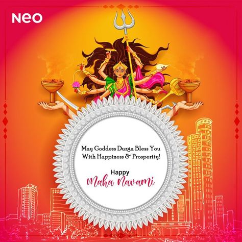 On the Joyous occassion of Maha Navami, may Goddess Durga bless you with loads of happiness, good health and prosperity. Happy Maha Navami. #NeoCentra #NeoDevelopers #NeoSquare #Neo #MahaNavami #Navmi #Navami #MaaDurga #MahaNavami2021 #ShoppingMall #RealEstateDevelopers #HappyInvestments #SmartInvestments #MallsOfIndia #MallLife #InvestAdvice #BuildersOfIndia #DesignInspo #GetAShop #MallsOfGurgaon #MallsOfDelhi #Delhigram #LifestyleInfluencers #OfficeSpaces #OfficeSpacesInDelhi Maha Navami Creative Ads, Maha Navami, Wedding Background Images, Ram Navami, Goddess Durga, Kali Goddess, Birthday Blessings, Durga Maa, Durga Goddess