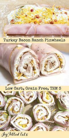 Turkey Bacon Ranch Pinwheels are a crowd-pleasing, five-minute prep appetizer. These turkey pinwheels have a lot of flavor with only a little bit of effort. Keto, Low Carb, THM, Gluten-Free, Grain-Free, Diabetic Friendly, EASY Easy Quick Keto, Quick Keto Lunch, Ideas For Meal Prep, Quick Meal Prep, Keto Lunch Ideas, Joy Filled Eats, Boiled Egg Diet Plan, Resep Diet, Low Carb Diets