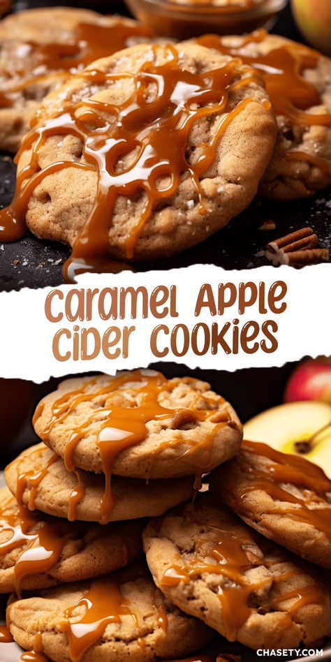 Caramel Apple Cider Cookies [35 Minutes] – Chasety Apple Cider Caramel Cookies, Caramel Apple Snickerdoodles, Salted Caramel Apple Cookies, Apple Caramel Cookies, Caramel Apple Sugar Cookies, Apple Cider Cookies With Caramel, Carmel Apple Cider Cookie Recipes, Caramel Apple Cider Cookies, Caramel Apple Snickerdoodle Cookies