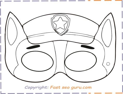 Animal Mask Templates, Paw Patrol Masks, Sky Paw Patrol, Mask Printable, Worksheets For Preschoolers, Paw Patrol Chase, Free Kids Coloring Pages, Writing Practice Worksheets, Paw Patrol Coloring