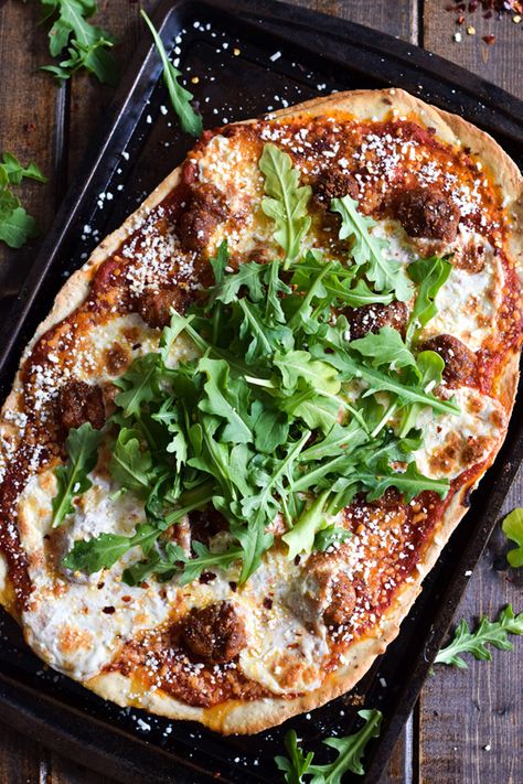 Flatbread pizza with chorizo sausage, fresh mozzarella cheese, arugula and Cholula Chili Lime Hot Sauce. Chorizo Pizza, Easy Mexican Recipes, Isabel Eats, National Pizza Day, Flatbread Pizza Recipes, Mexican Chili, Delicious Pizza Recipes, Best Homemade Pizza, Homemade Mexican