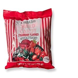 Coastal Bay Strawberry Flavored Hard Candy | 12 Oz | Aprox. 48 Pieces of Strawberry Goodness Per Package Filled Candy, Strawberry Flavor, Strawberry Filling, Dollar Tree Store, Candy Bowl, Hard Candy, Fresh Strawberry, Fat Free, Candy Recipes