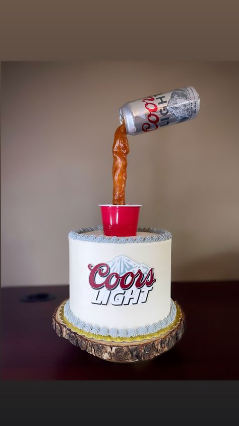 Coors Light Cake, Beer Themed Cake, Birthday Cake Beer, Mojito Cupcakes, Beer Can Cakes, Cake Portfolio, Light Cake, Beer Cake, Light Cakes