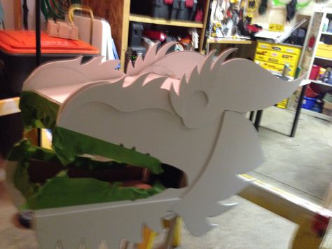 Chinese dragon head built for my wife's classroom. By Todd Van Fleet. Made with cardboard, foam core and lots of hot glue. Painted with spray paint. I taped of the teeth to keep them white before I started spray painting. Cardboard Dragon Head Template, Dragon Head Template, Cardboard Dragon Head, Chinese Parade, Dragon Display, Cardboard Dragon, China For Kids, Chinese Dragon Head, Head Template