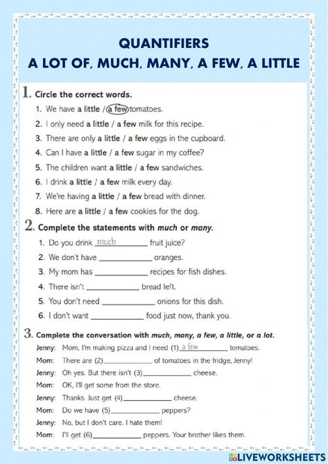 Quantifiers online worksheet for Grade 3. You can do the exercises online or download the worksheet as pdf. Quantifiers Worksheet Grade 4, Determiners In English Grammar Worksheet, Determiners Worksheets Class 8, Some Any Much Many A Lot Of Few Little Worksheet, Quantifiers Grammar Worksheets, Determiners Grammar Worksheets, English Worksheets For Grade 5, Quantifiers Grammar, Grade 5 English Worksheets