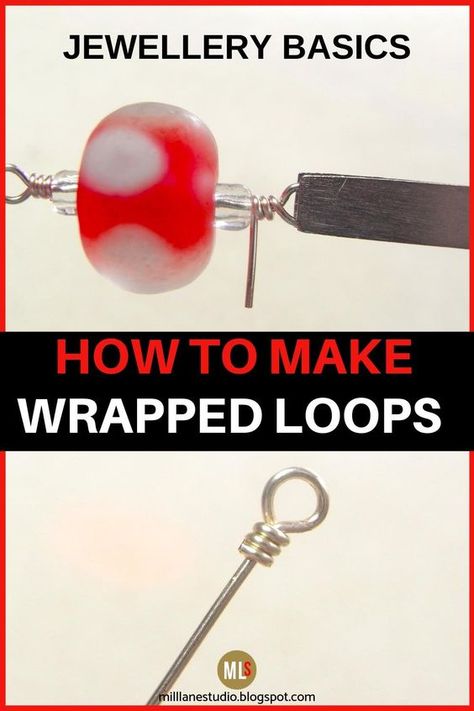 Learn how to make professional looking wrapped loops on your jewellery. Wrapped loops are much more secure than simple loops and give your handmade jewellery a classy look. #MillLaneStudio #howtomakewrappedloops #jewelrytips #howtomakejewelry #jewelrymakingforbeginners #jewelrymakingtutorials Jewelry Basics, Diy Jewelry Making Tutorials, Wire Jewelry Making, Diy Jewelry Tutorials, Bijoux Fil Aluminium, Wire Jewelry Tutorial, Basic Jewelry, Diy Wire Jewelry, Tiffany Jewelry