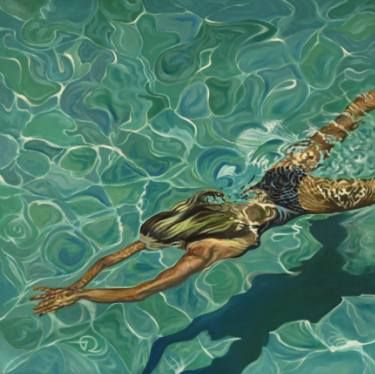 Mum Painting, Strong Pictures, Swimming Illustration, Underwater Fashion, Eric Zener, Swimming Art, Water Paintings, Pool Paint, Underwater Painting