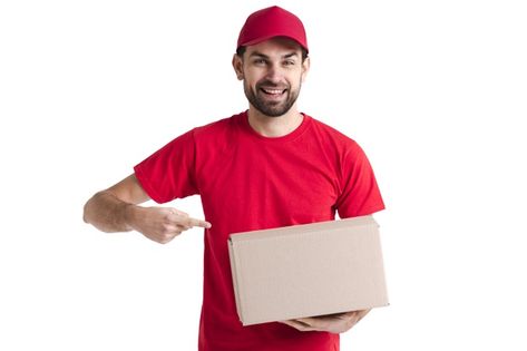 Image of a young delivery man pointing a... | Free Photo #Freepik #freephoto #man #box #delivery #contact Backend Design, Man Pointing, Delivery Boy, Brand Your Business, Groceries App, Online Grocery Store, Icon Design Inspiration, Delivery App, Photo Editing Services