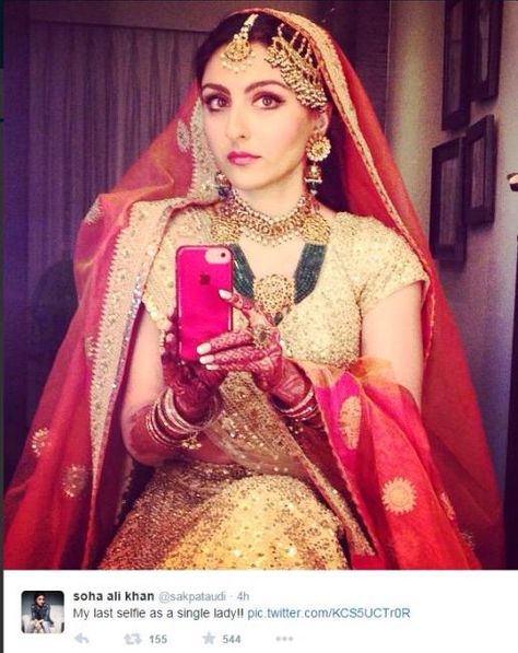 Wedding pics: Soha Ali Khan ties the knot with Kunal Khemu. Soha Ali Khan Wedding, Kunal Khemu, Soha Ali Khan, Mumbai Wedding, Traditional Indian Wedding, Lakme Fashion Week, Ali Khan, Bride Wear, Bollywood Celebrities