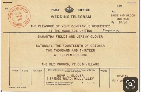 1930s Wedding Invitations, Telegram Invitations, Vintage Telegram, Lace Wedding Invitations, Vintage Invitations, Electronic Invitations, Vintage Wedding Invitations, Engagement Cards, Invitation Card Design