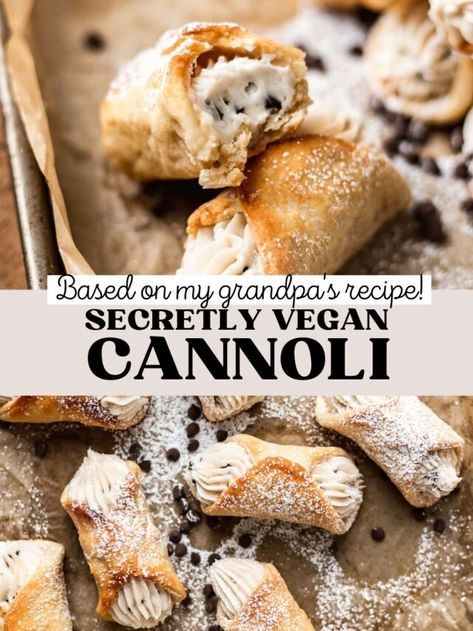 Best Ever Vegan Cannoli | The Banana Diaries Vegan Cannoli Recipe, Dairy Free Ricotta, Vegan Cannoli, Banana Diaries, Ricotta Filling, Cannoli Recipe, Vegan Ricotta, Vegan Pastries, Vegan Baking Recipes