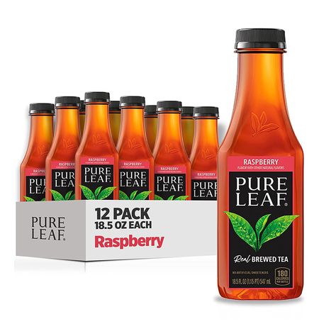 Pure Leaf Raspberry Flavor Real Brewed Iced Tea, 18.5 oz Bottles, 12 Pack Bottles - Walmart.com Raspberry Iced Tea, Decaffeinated Tea, Raspberry Tea, Black Tea Leaves, Tea Varieties, Cheese Box, Pure Leaf Tea, Best Things In Life, Cleaning Vacuum Cleaner