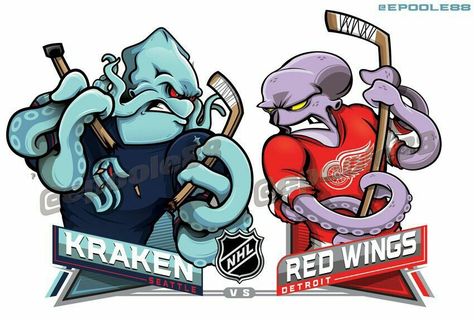 Seattle Kraken Tattoo, Dish Room, Kraken Tattoo, Hockey Boards, Kings Hockey, Hockey Logos, Seattle Sports, The Kraken, Seattle Kraken