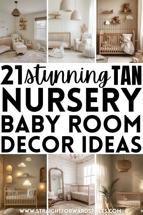 a serene tan nursery with natural decor elements and cozy accents. Minimalist Nursery Ideas, Nursery Styling, Tan Nursery, Baby Room Decor Ideas, Nursery Design Ideas, Nursery Minimalist, Neutral Nursery Ideas, Gender Neutral Baby Room, Beige Nursery