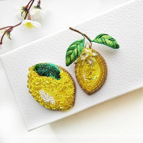 Yellow Crystals, Bag Jeans, Art Deco Brooch, Yellow Jewelry, Beaded Brooch, Sequin Beading, Bead Embroidery, Trending Gifts, Summer Jewelry