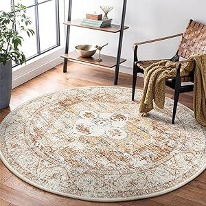 Lahome Boho Circle Rug - 6Ft Washable Round Area Rugs for Living Room Non-Slip Throw Round Dining Room Rug Large Round Rug, Oriental Distressed Print Circular Rug for Office Classroom Bedroom Sofa Round Dining Room Rug, Rugs For Office, Rug For Office, Round Bedroom, Sofa Area, Kitchen Classroom, Circle Rugs, Circular Rug, Circular Rugs