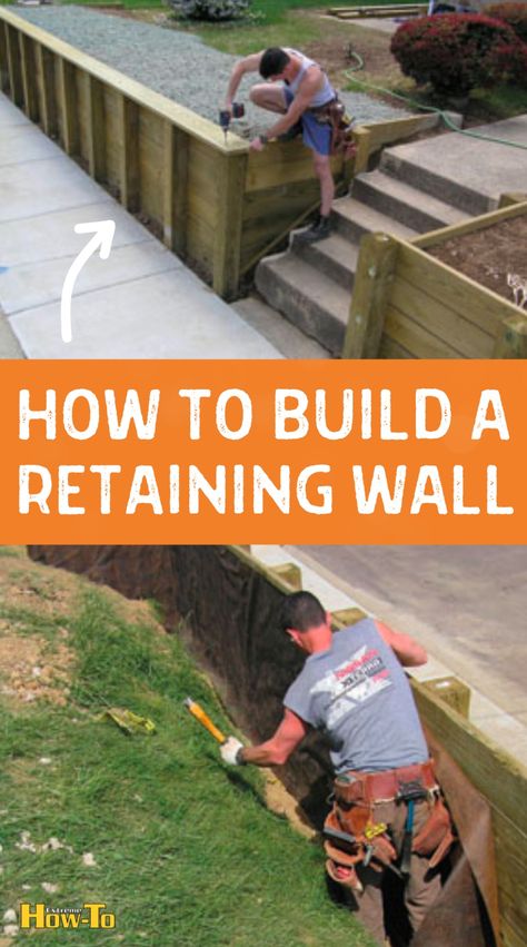 Tired of that unused sloping space? Turn challenges into opportunities with a wood retaining wall. By introducing levels and steps, you not only tackle erosion concerns but also carve out functional spaces. Dive into designs and techniques tailored for every gradient. Home Renovation Tips & Home Improvement DIY Backyard Retaining Wall Ideas, Backyard Retaining Wall, Sleeper Retaining Wall, Retaining Wall Steps, Wood Retaining Wall, Diy Retaining Wall, Retaining Wall Ideas, Backyard Retaining Walls, Building A Retaining Wall