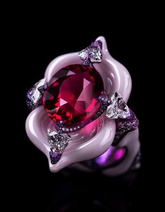 Wallace Chan Spinel in unbreakable porcelain he developed. As with many of his innovations and creations, the inspiration for his unbreakable porcelain came from his childhood Wallace Chan, Jewelry Magazine, Chinese Jewelry, Purple Jewelry, Jewelry Photography, Artistic Jewelry, Pandora Jewelry, High Jewelry, Pink Sapphire