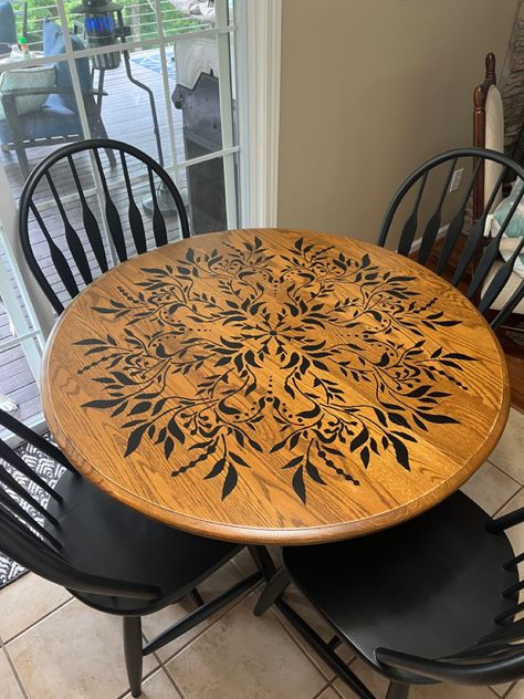 Oak Table And Chairs, Dining Table Makeover, Round Kitchen Table, Using Chalk Paint, Honey Oak, Colorful World, Diy Furniture Renovation, Furniture Rehab, Table Makeover