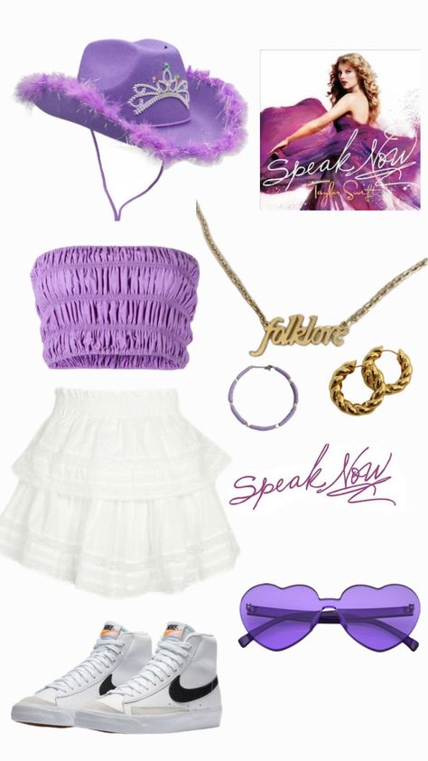 speak now!! Taylor Swift Speak Now Accesories, Speak Now Ears Outfits, Taylor Swift Speak Now Halloween Costume, Speak Now Album Outfits, Ears Tour Outfit Ideas Speak Now, Speak Now Taylor Swift Era Outfits, Speak Now Era Outfit Ideas, Speak Now Accessories, Taylor Swift Eras Tour Outfits Ideas Speak Now