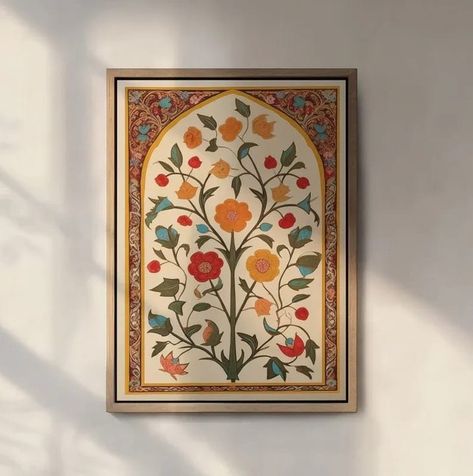 Islamic Architecture Painting, Arab Decor, Islamic Geometric Design, Arabic Decoration, Traditional Room Decor, Islamic Decoration, Islamic Canvas, Muslim Art, Arabic Decor