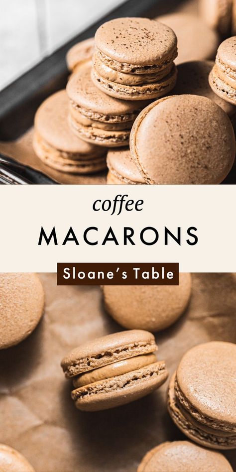 Coffee Macaroons, Coffee Macarons, French Buttercream, Macaron Template, Macaron Filling, Dessert Gifts, Macaroon Recipes, French Desserts, Macaron Recipe