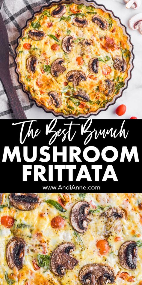 Mushroom Frittata Mushrooms Breakfast Recipes, Non Breakfast Egg Recipes, Best Breakfast Fritatta, Asparagus Mushroom Frittata, Eggs With Mushrooms Breakfast, Breakfast Veggie Quiche, Christmas Quiche Vegetarian, Vegetable Frittata Recipes Healthy, Mediterranean Diet Frittata Recipes